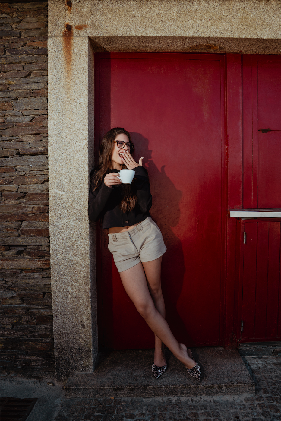 Beige Fitted Mini Shorts