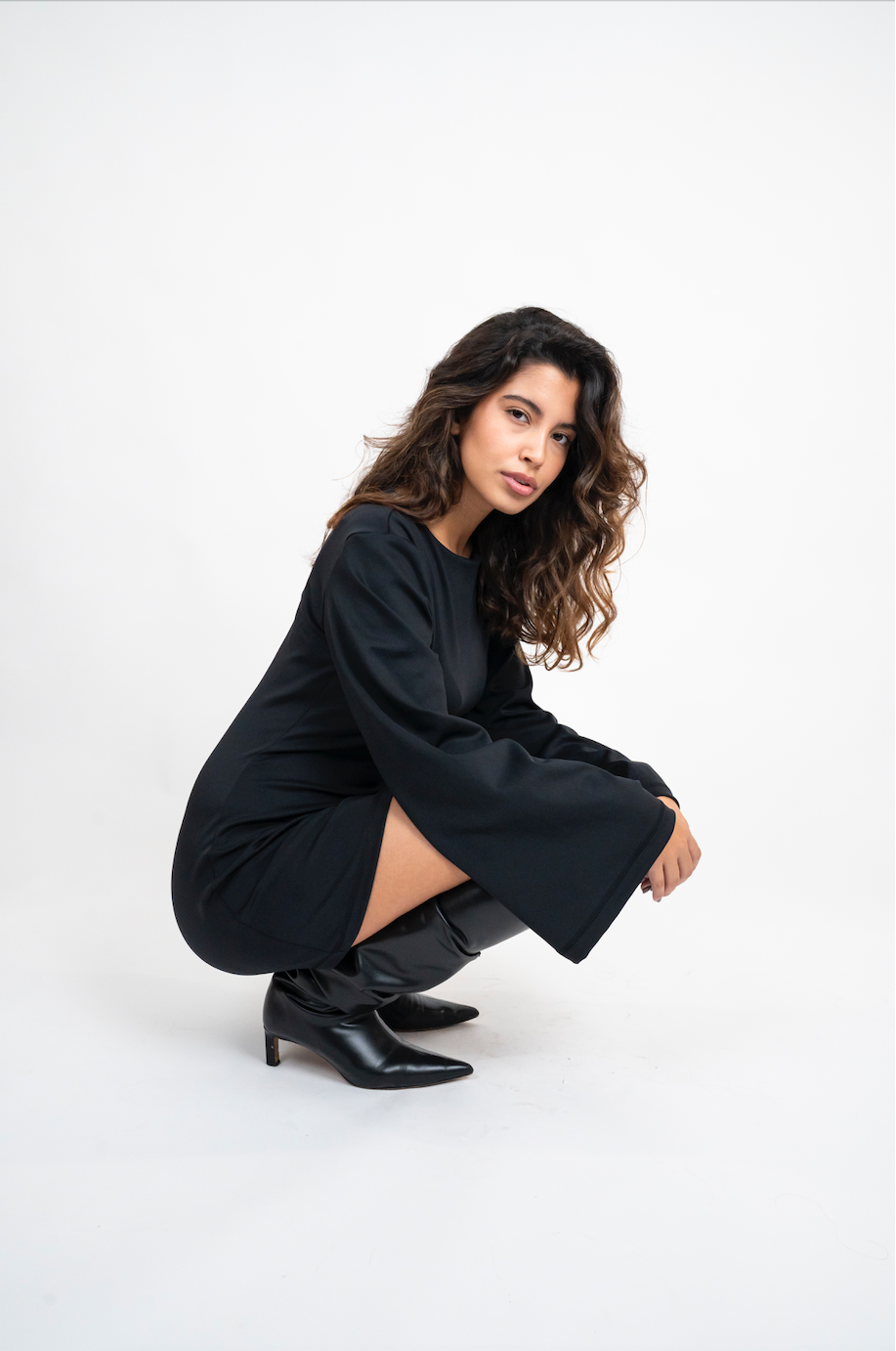 Midnight Flared Sleeve Dress