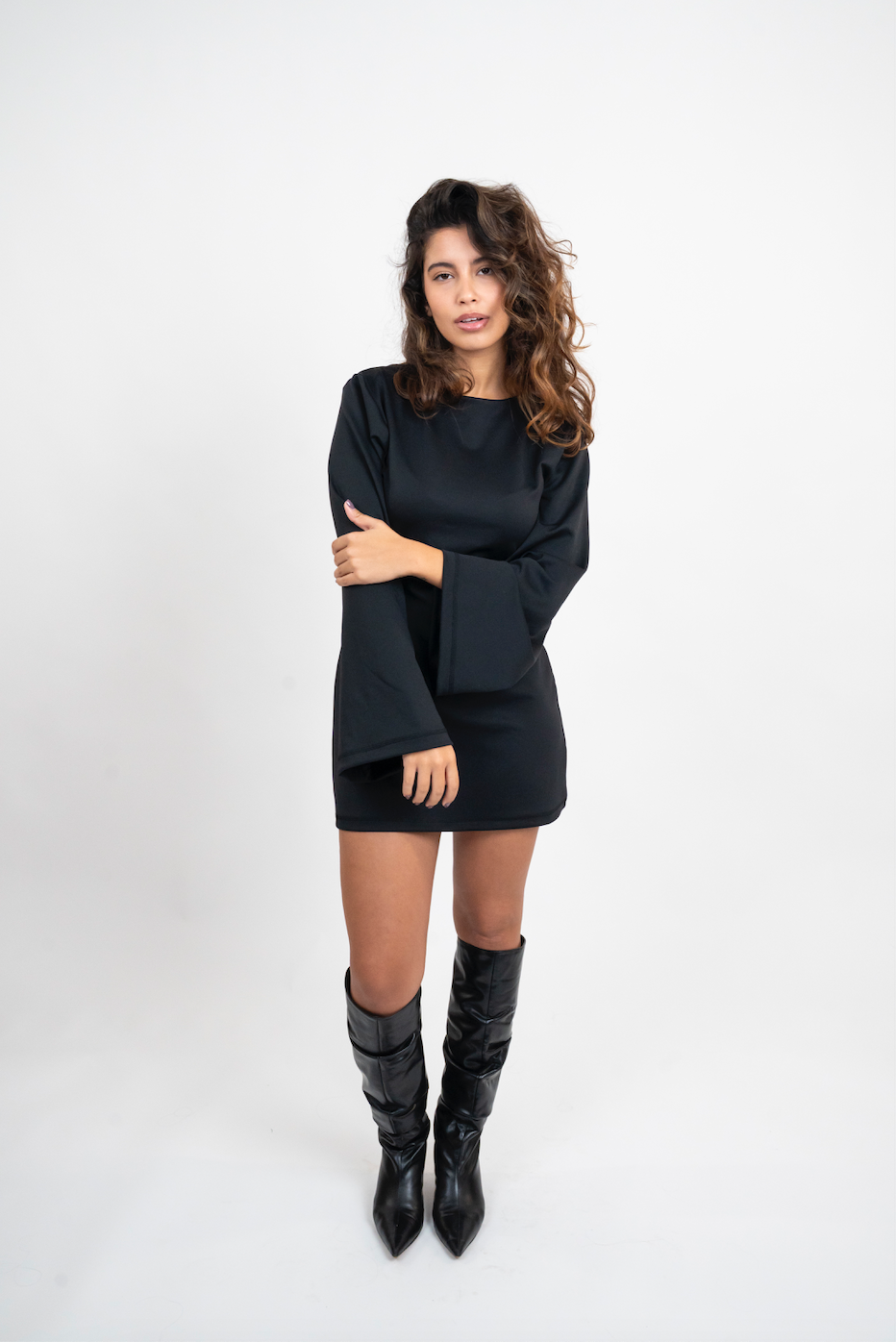 Midnight Flared Sleeve Dress