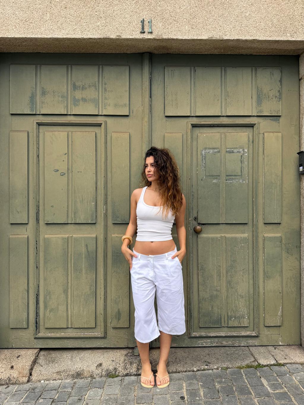White Tailored Shorts