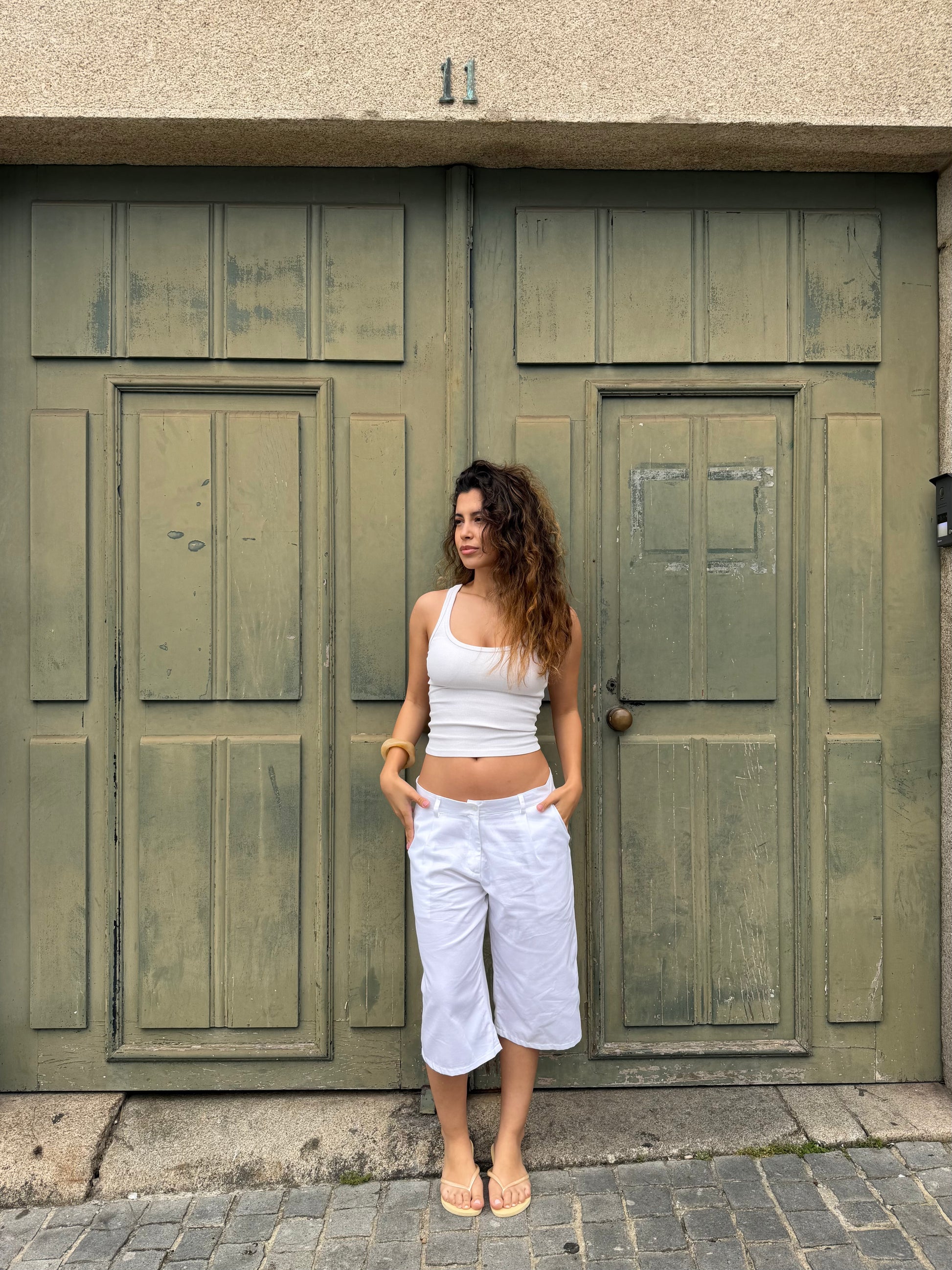 White Tailored Shorts