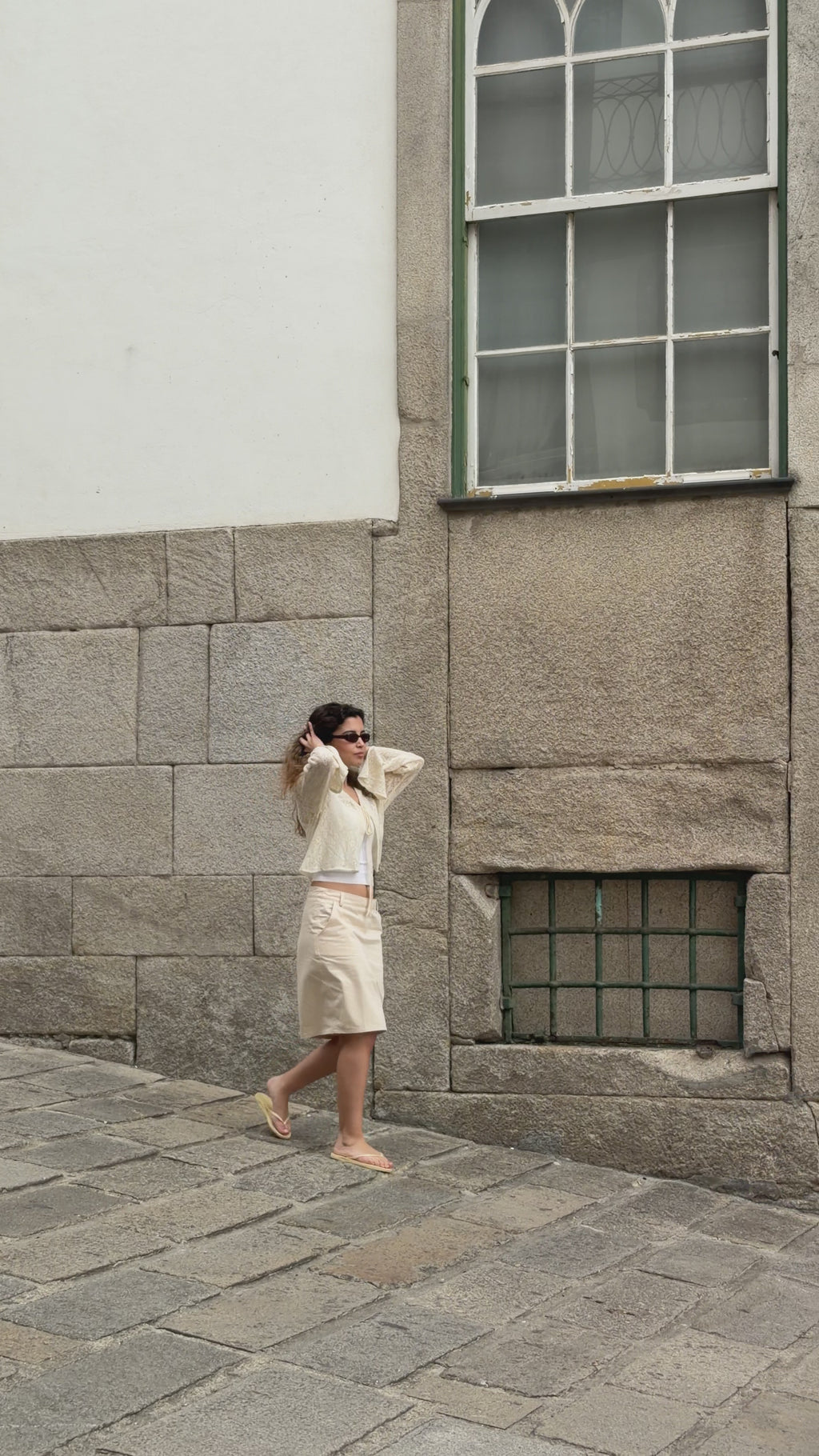 Cream Midi Skirt